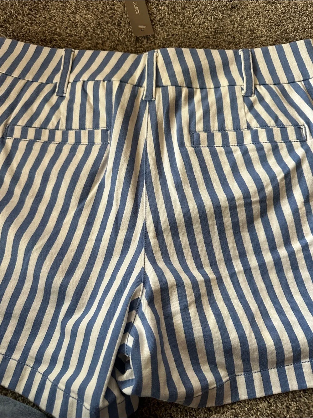 J.Crew New Blue & White Striped Women’s Shorts - Tailored